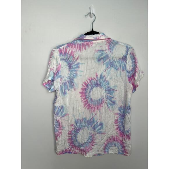Splendid Tie Dye Pajama Set Women Small Short Sleeve Button Top Shorts - Picture 3 of 7